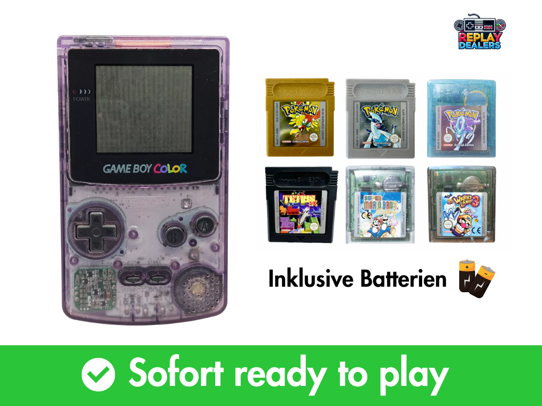 Gameboy Color (Transparent) + Kultspiel nach Wahl – Sofort spielbereit!