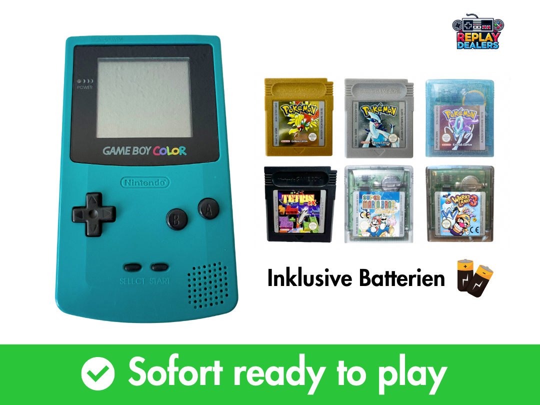 Gameboy Color (Türkis) + Kultspiel nach Wahl – Sofort spielbereit!