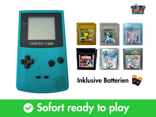 Gameboy Color (Türkis) + Kultspiel nach Wahl – Sofort spielbereit!